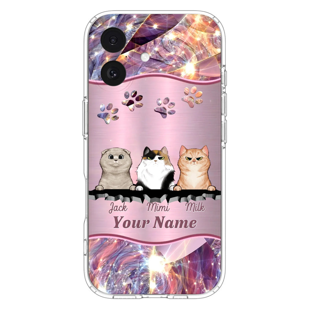 Custom Personalized Cats Phone Case - Gift Idea For Cat Lover - Up to 3  Cats - Cases For iPhone/Samsung