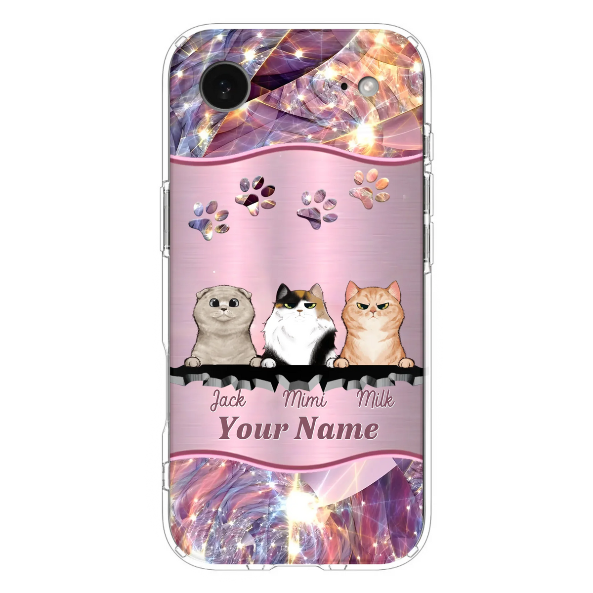 Custom Personalized Cats Phone Case - Gift Idea For Cat Lover - Up to 3  Cats - Cases For iPhone/Samsung