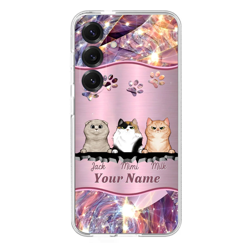 Custom Personalized Cats Phone Case - Gift Idea For Cat Lover - Up to 3  Cats - Cases For iPhone/Samsung