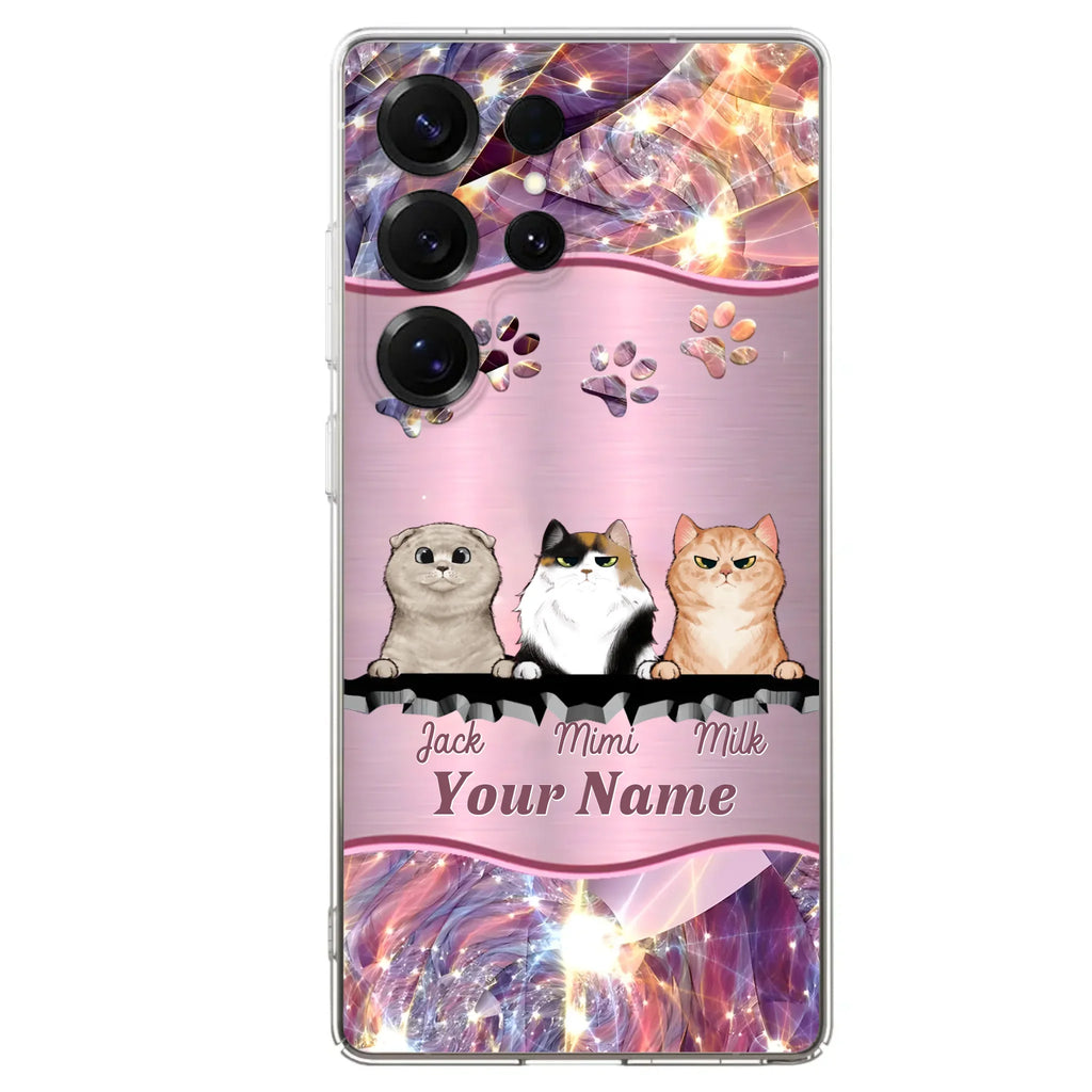 Custom Personalized Cats Phone Case - Gift Idea For Cat Lover - Up to 3  Cats - Cases For iPhone/Samsung