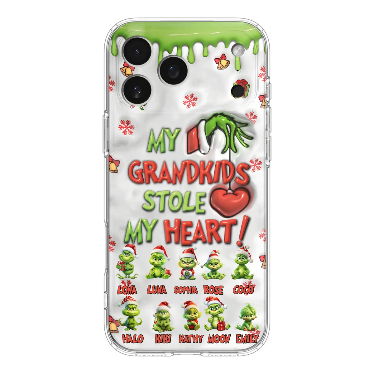 Custom Personalized Christmas Mama Grandkid Phone Case - Gift Idea For Grandkids - Upto 10 Kids - My Grandkids Stole My Heart - Case For iPhone/Samsung