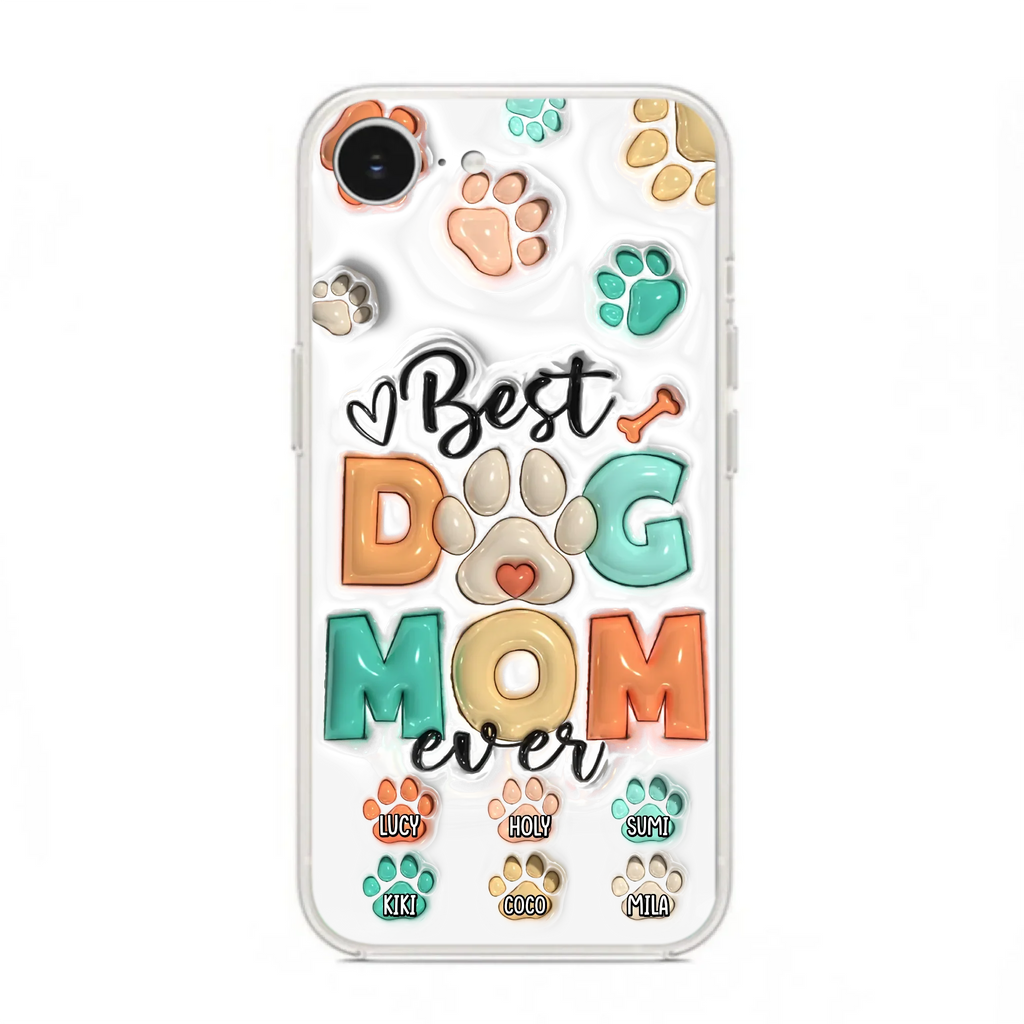Personalized Dog Mom/Dad Phone Case - Gift Idea For Dog Owners/Lovers - Upto 6 Paws - Best Dog Mom Ever - Case For iPhone/Samsung