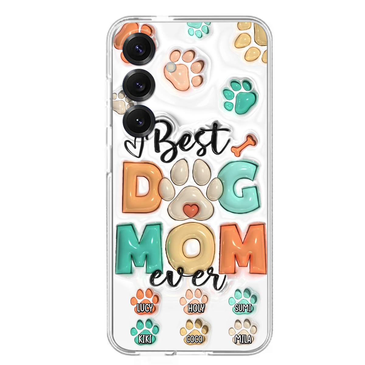 Personalized Dog Mom/Dad Phone Case - Gift Idea For Dog Owners/Lovers - Upto 6 Paws - Best Dog Mom Ever - Case For iPhone/Samsung