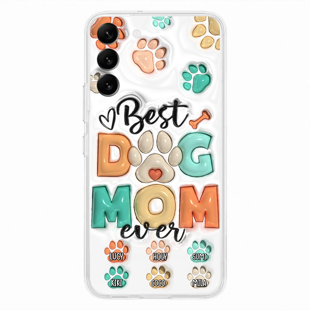 Personalized Dog Mom/Dad Phone Case - Gift Idea For Dog Owners/Lovers - Upto 6 Paws - Best Dog Mom Ever - Case For iPhone/Samsung