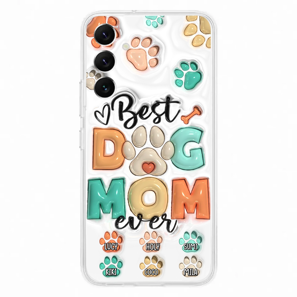 Personalized Dog Mom/Dad Phone Case - Gift Idea For Dog Owners/Lovers - Upto 6 Paws - Best Dog Mom Ever - Case For iPhone/Samsung