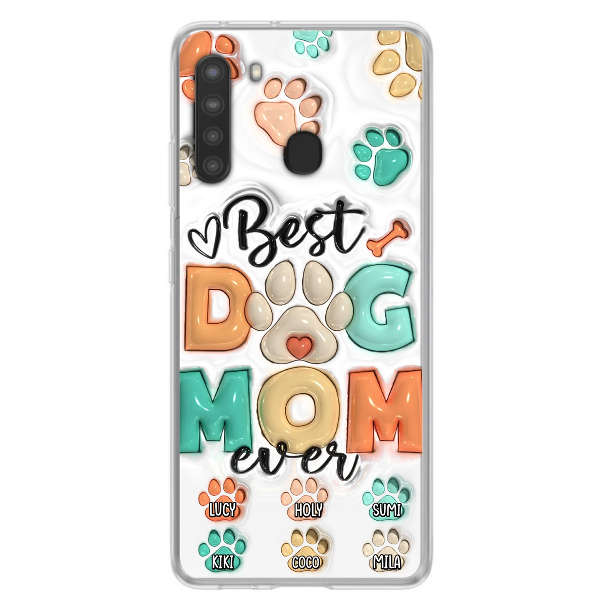 Personalized Dog Mom/Dad Phone Case - Gift Idea For Dog Owners/Lovers - Upto 6 Paws - Best Dog Mom Ever - Case For iPhone/Samsung