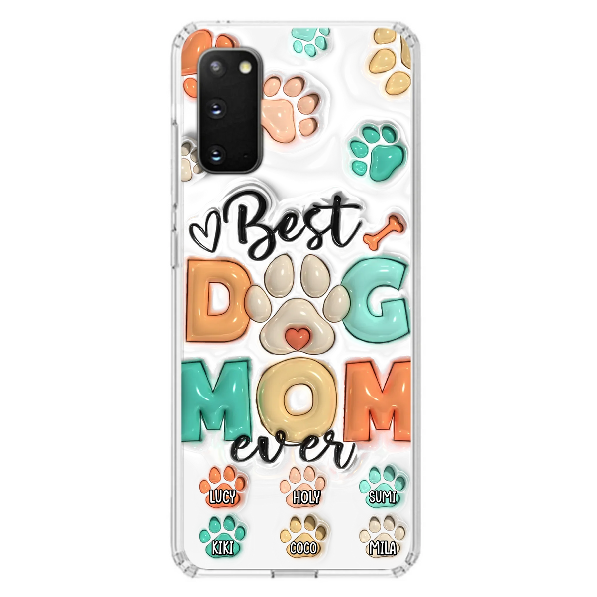 Personalized Dog Mom/Dad Phone Case - Gift Idea For Dog Owners/Lovers - Upto 6 Paws - Best Dog Mom Ever - Case For iPhone/Samsung