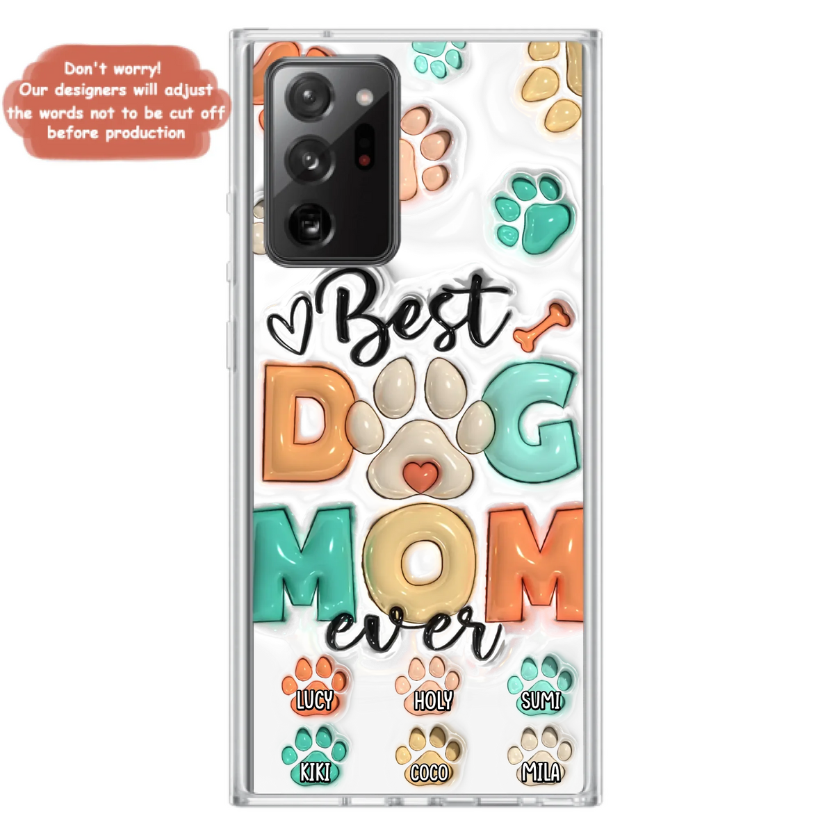 Personalized Dog Mom/Dad Phone Case - Gift Idea For Dog Owners/Lovers - Upto 6 Paws - Best Dog Mom Ever - Case For iPhone/Samsung