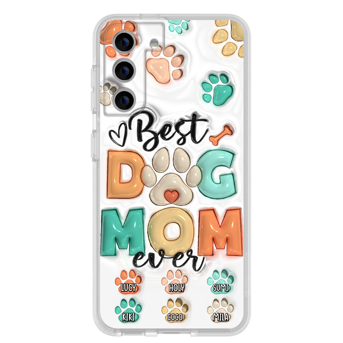 Personalized Dog Mom/Dad Phone Case - Gift Idea For Dog Owners/Lovers - Upto 6 Paws - Best Dog Mom Ever - Case For iPhone/Samsung