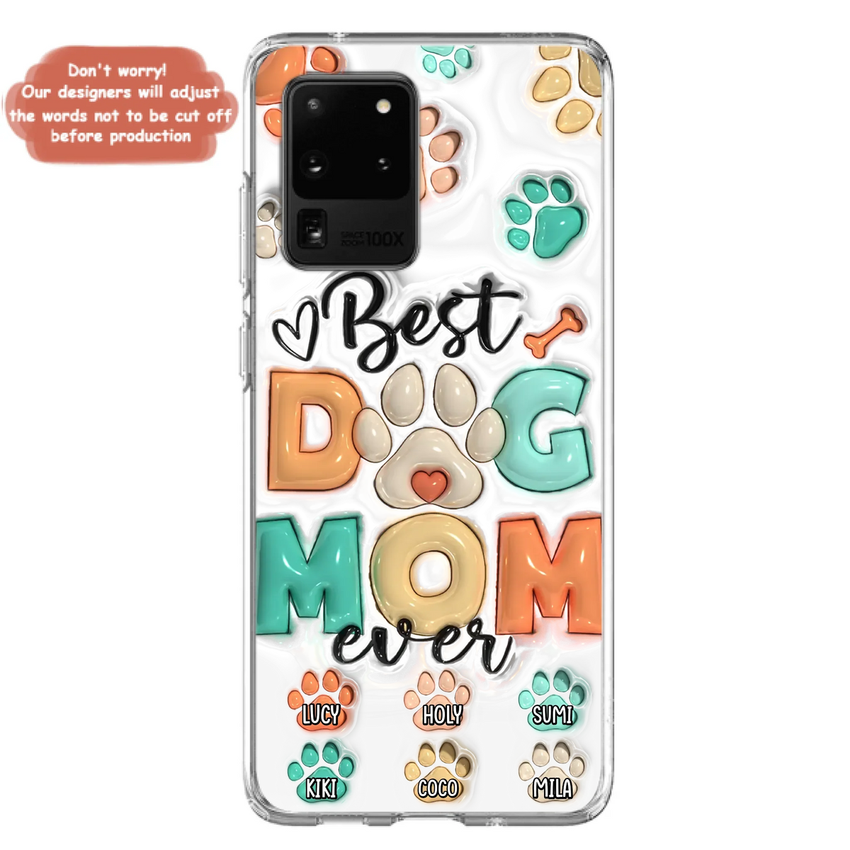 Personalized Dog Mom/Dad Phone Case - Gift Idea For Dog Owners/Lovers - Upto 6 Paws - Best Dog Mom Ever - Case For iPhone/Samsung
