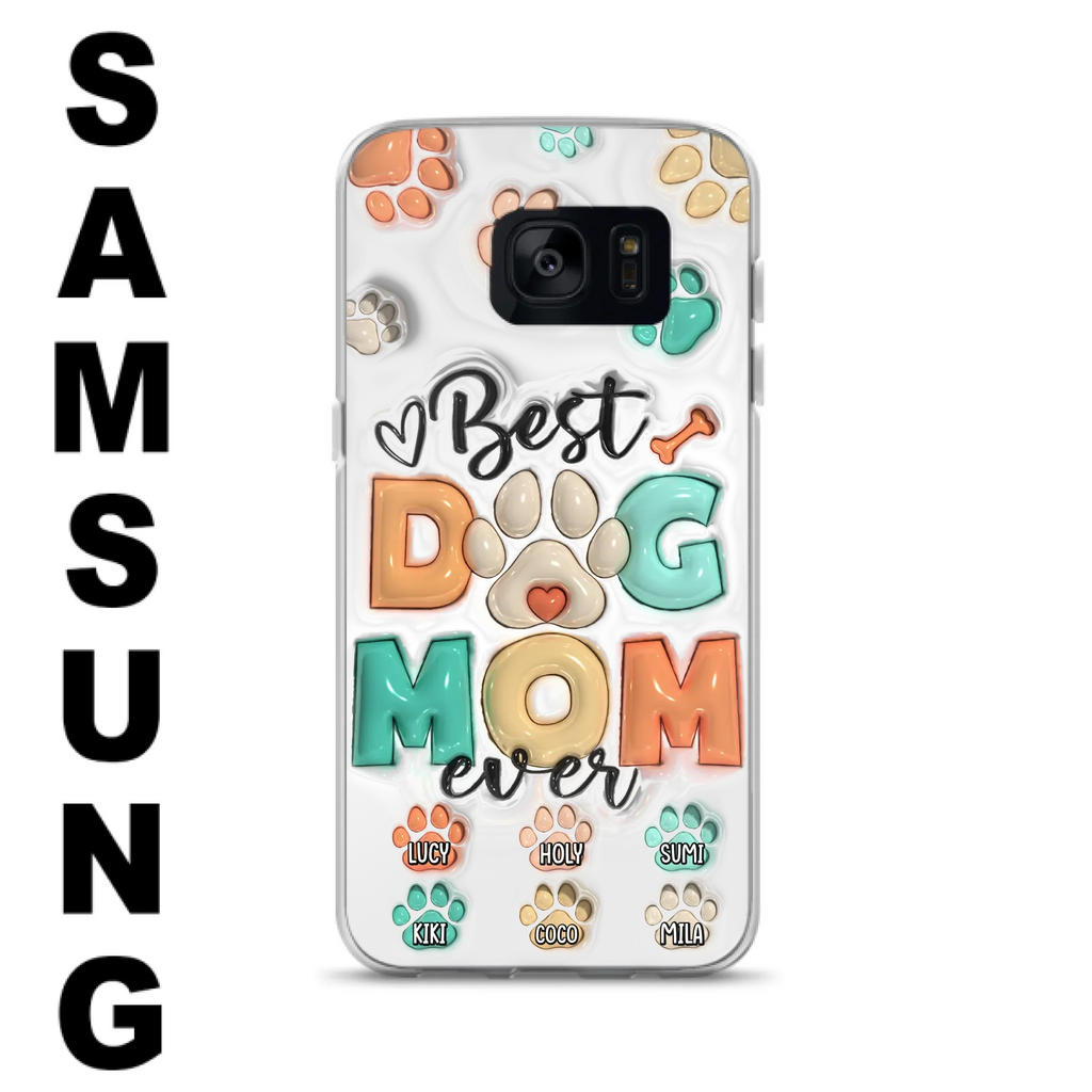 Personalized Dog Mom/Dad Phone Case - Gift Idea For Dog Owners/Lovers - Upto 6 Paws - Best Dog Mom Ever - Case For iPhone/Samsung