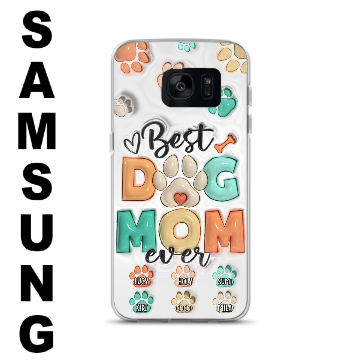 Personalized Dog Mom/Dad Phone Case - Gift Idea For Dog Owners/Lovers - Upto 6 Paws - Best Dog Mom Ever - Case For iPhone/Samsung