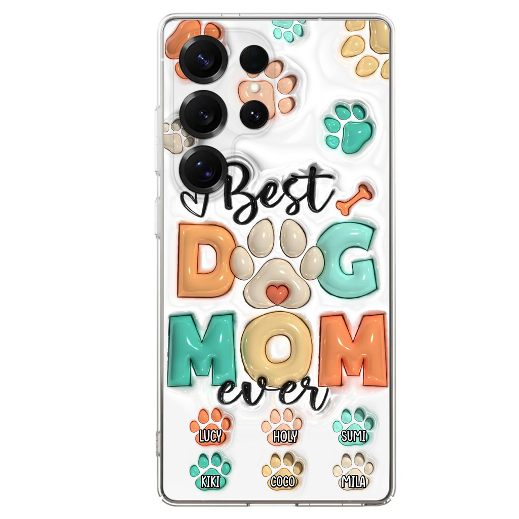 Personalized Dog Mom/Dad Phone Case - Gift Idea For Dog Owners/Lovers - Upto 6 Paws - Best Dog Mom Ever - Case For iPhone/Samsung