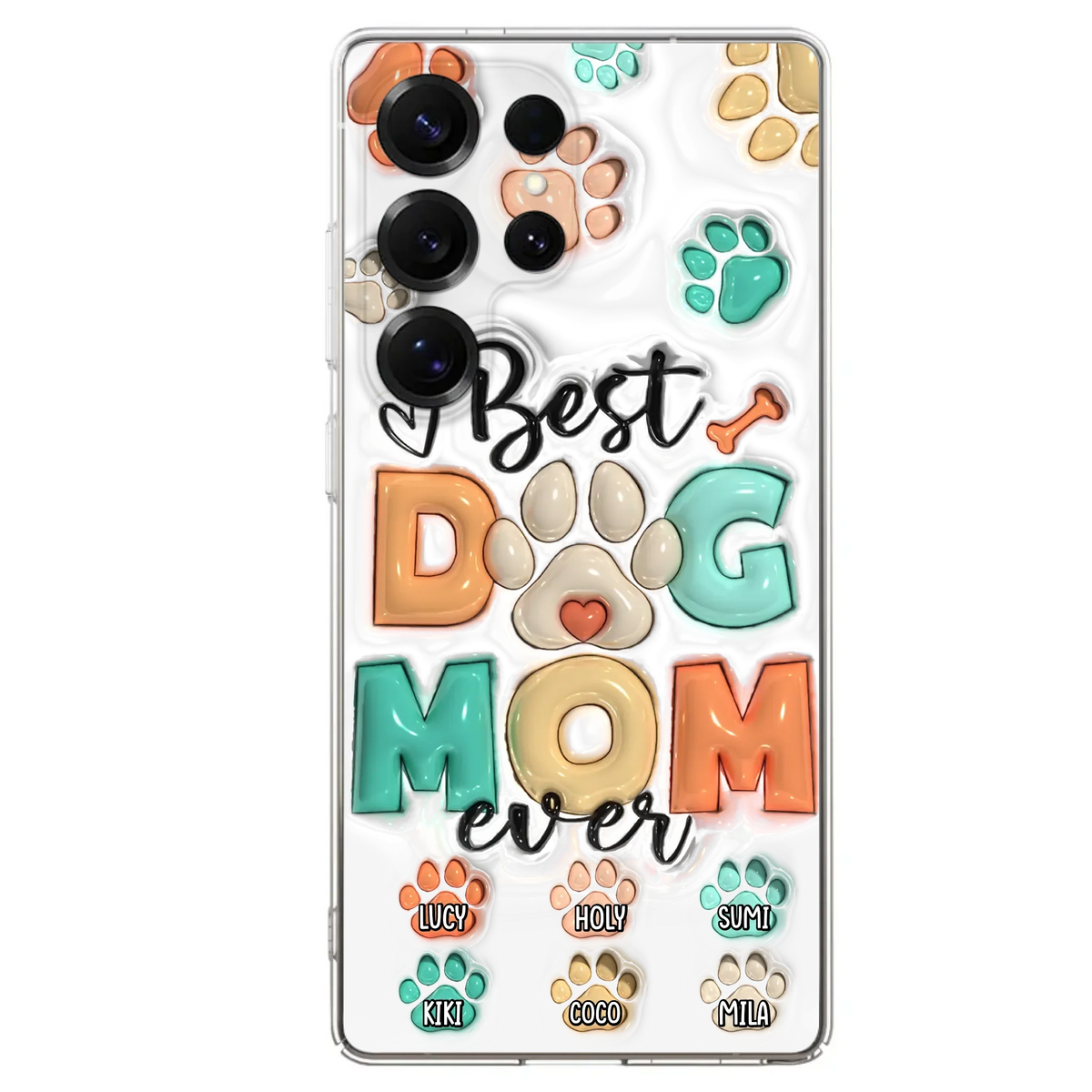 Personalized Dog Mom/Dad Phone Case - Gift Idea For Dog Owners/Lovers - Upto 6 Paws - Best Dog Mom Ever - Case For iPhone/Samsung