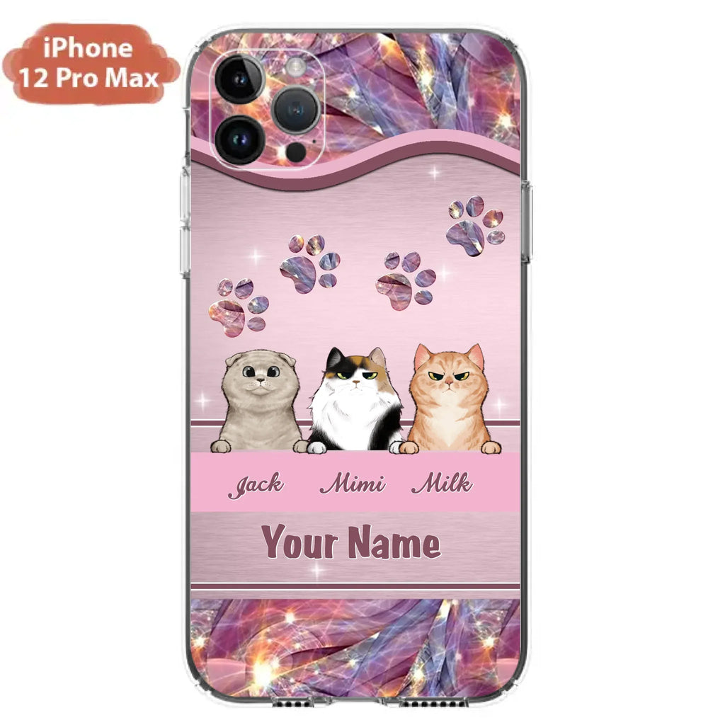 Custom Personalized Cat Phone Case For iPhone And Samsung - Gift Idea For Cat Lover - Up to 3  Cats