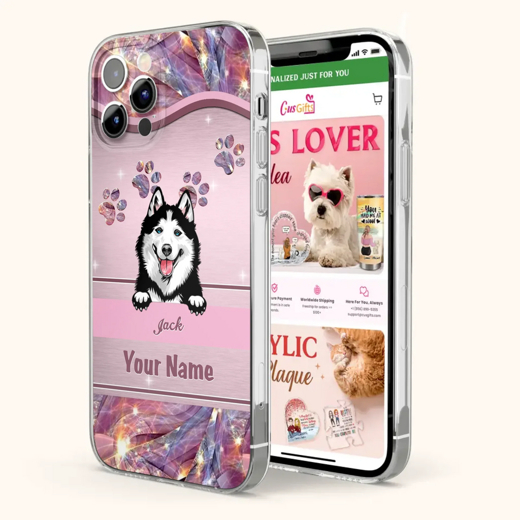 Custom Personalized Dog Phone Case For iPhone And Samsung - Gift Idea For Dog Lover - Up to 3 Dogs