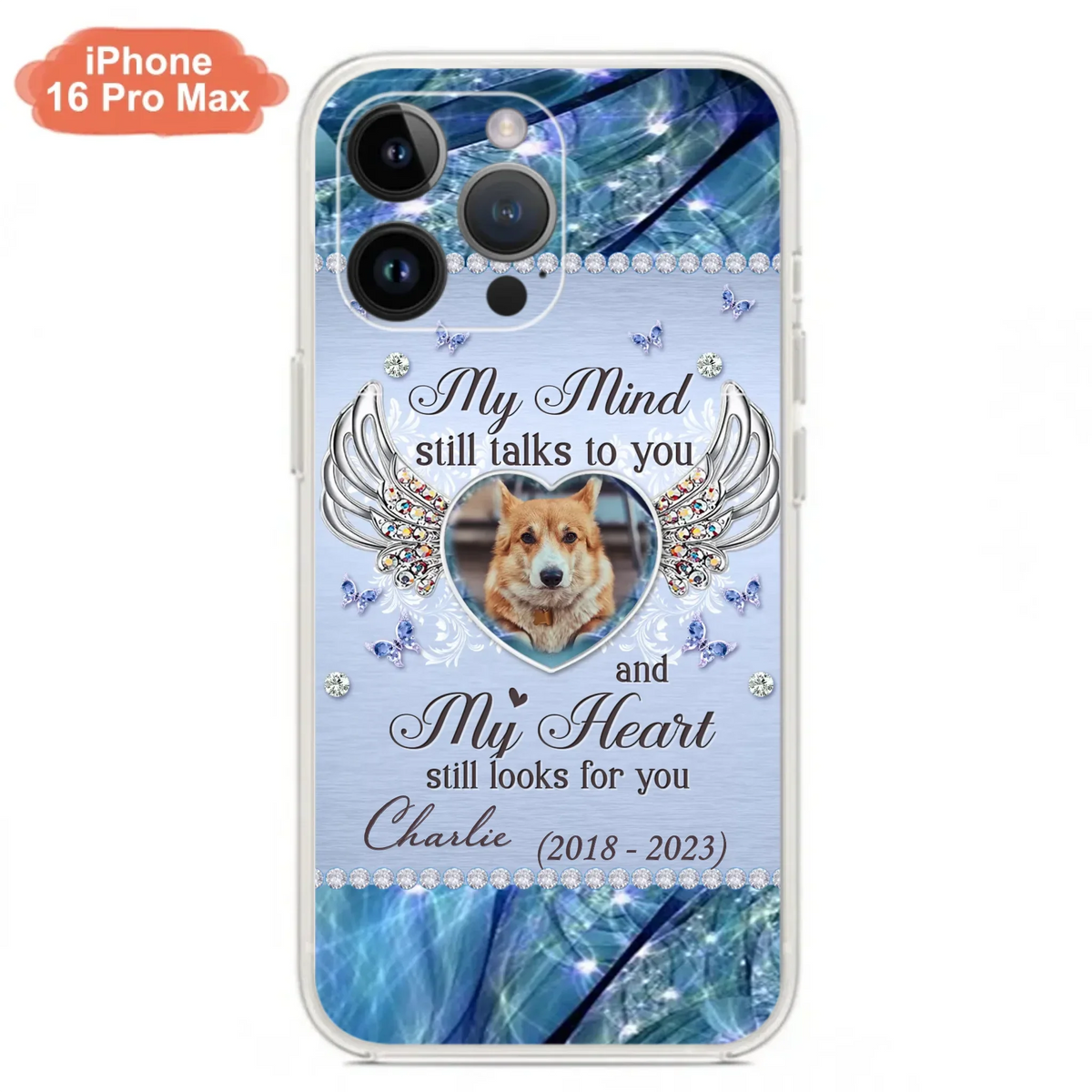 Personalized Memorial Pet Phone Case - Upload Photo - Memorial Gift Idea For Pet Lovers - My Mind Still Talks To You - Case For iPhone/Samsung