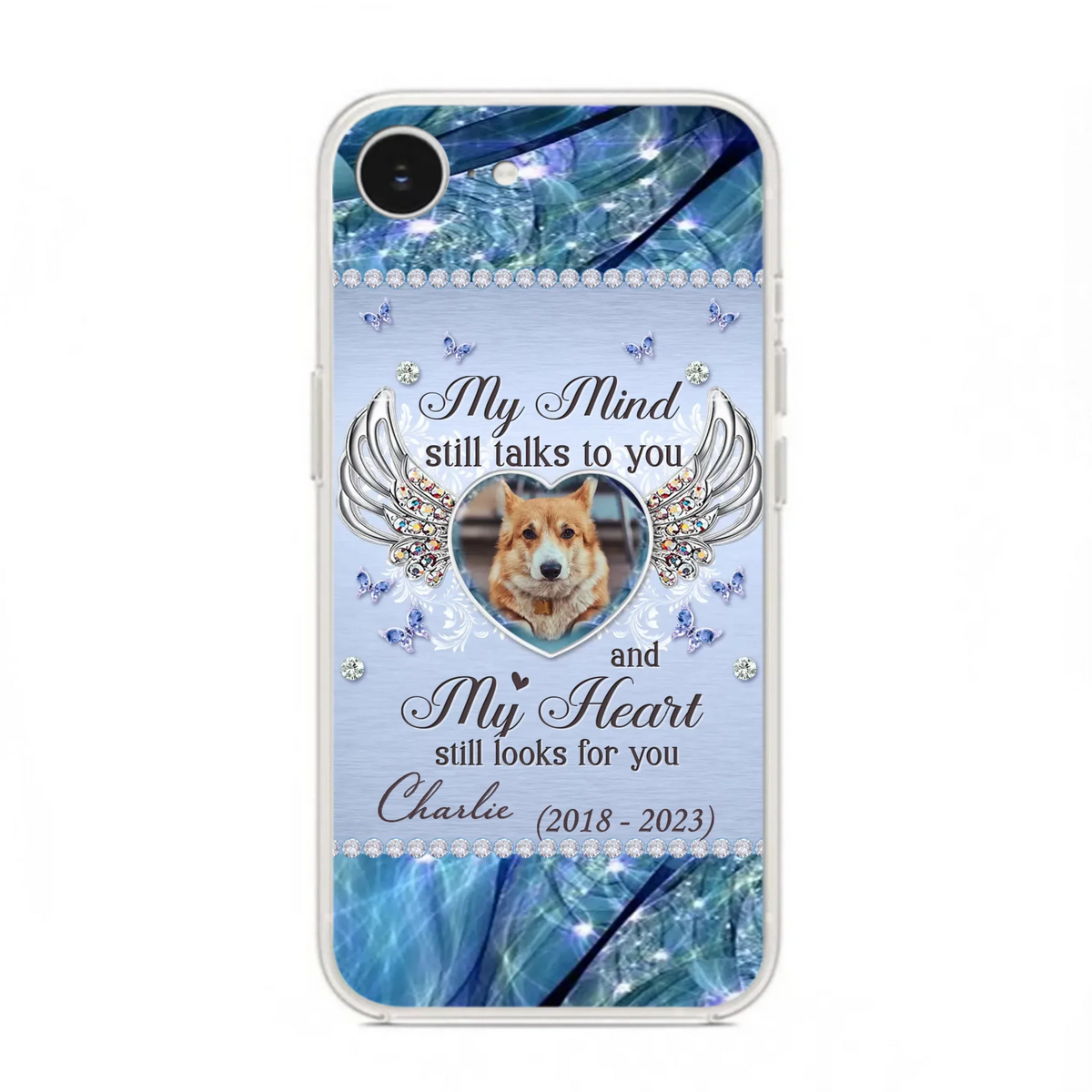 Personalized Memorial Pet Phone Case - Upload Photo - Memorial Gift Idea For Pet Lovers - My Mind Still Talks To You - Case For iPhone/Samsung