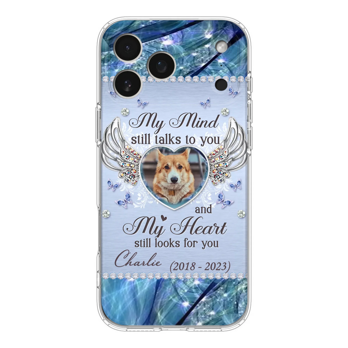 Personalized Memorial Pet Phone Case - Upload Photo - Memorial Gift Idea For Pet Lovers - My Mind Still Talks To You - Case For iPhone/Samsung