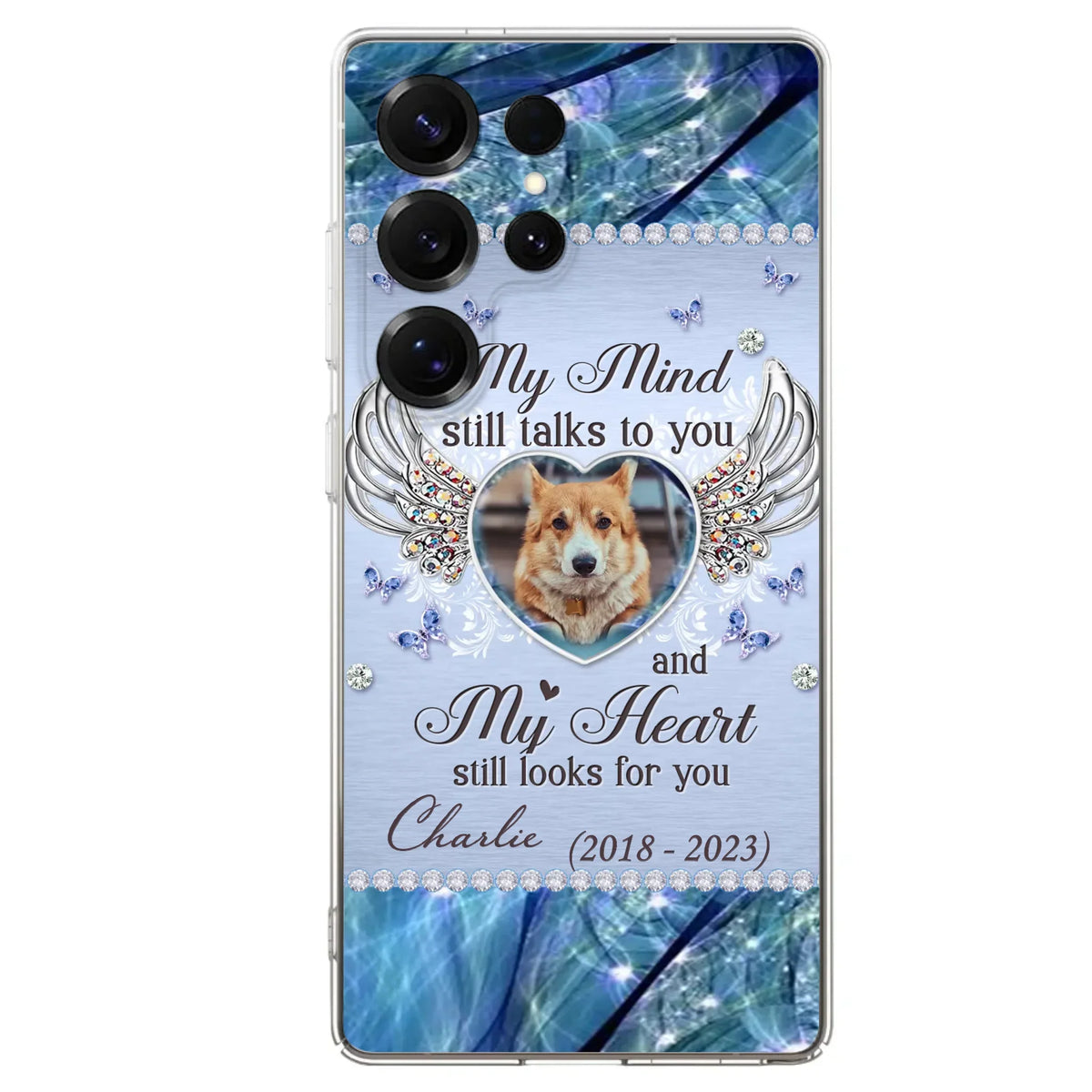 Personalized Memorial Pet Phone Case - Upload Photo - Memorial Gift Idea For Pet Lovers - My Mind Still Talks To You - Case For iPhone/Samsung