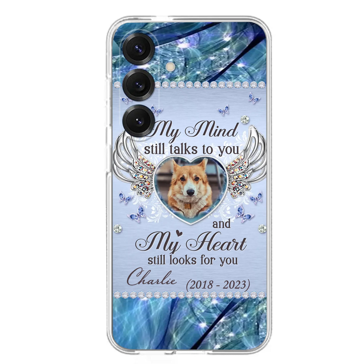 Personalized Memorial Pet Phone Case - Upload Photo - Memorial Gift Idea For Pet Lovers - My Mind Still Talks To You - Case For iPhone/Samsung
