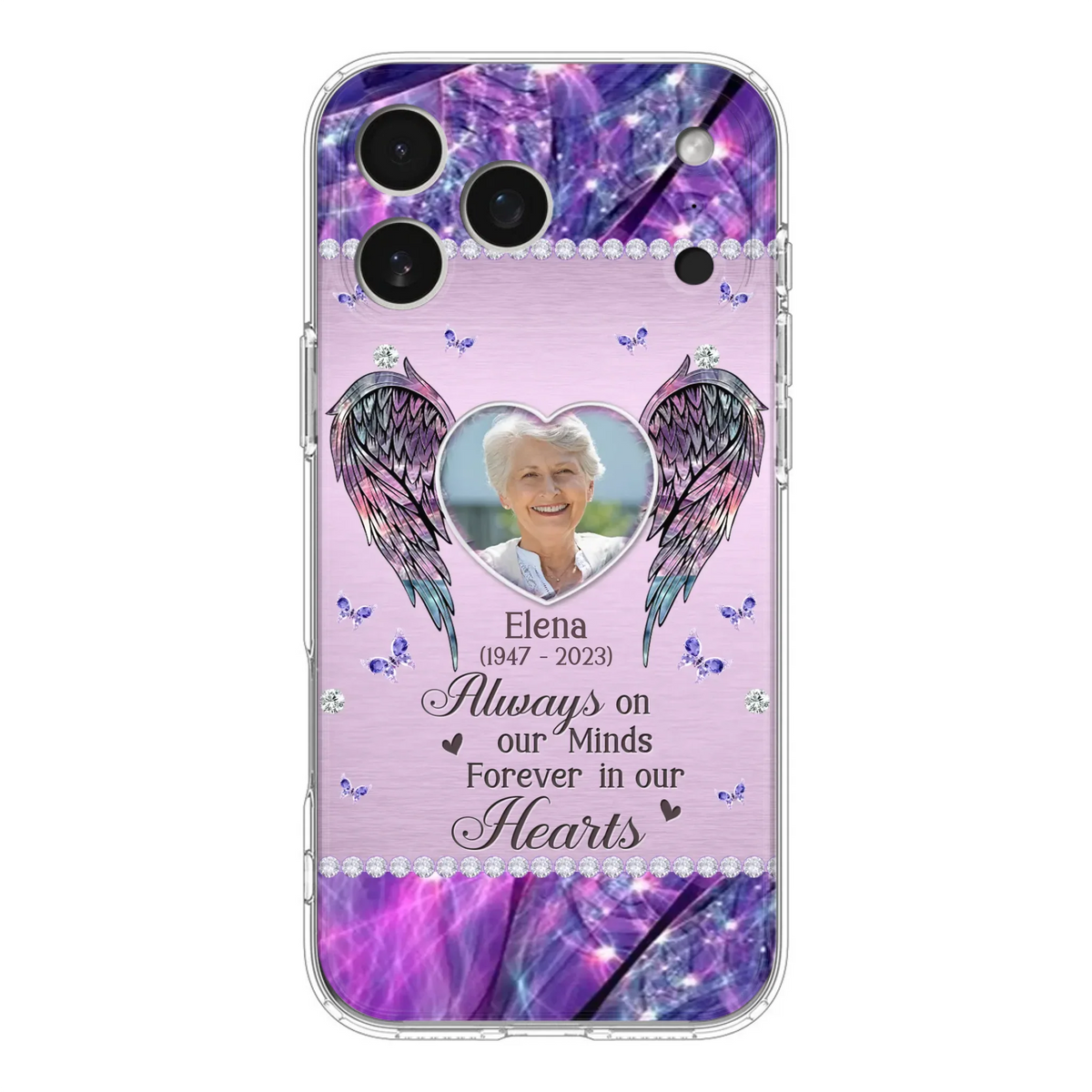 Custom Personalized Memorial Phone Case - Memorial Gift Idea For Family - Case For iPhone/Samsung - Always On My Mind Forever In Our Hearts