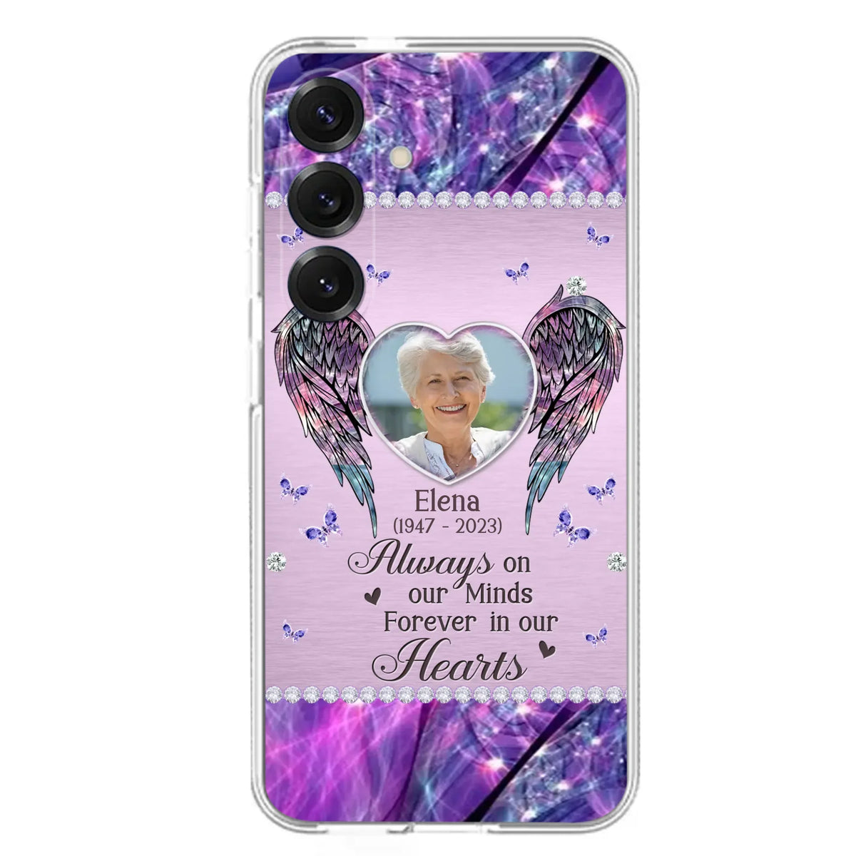 Custom Personalized Memorial Phone Case - Memorial Gift Idea For Family - Case For iPhone/Samsung - Always On My Mind Forever In Our Hearts