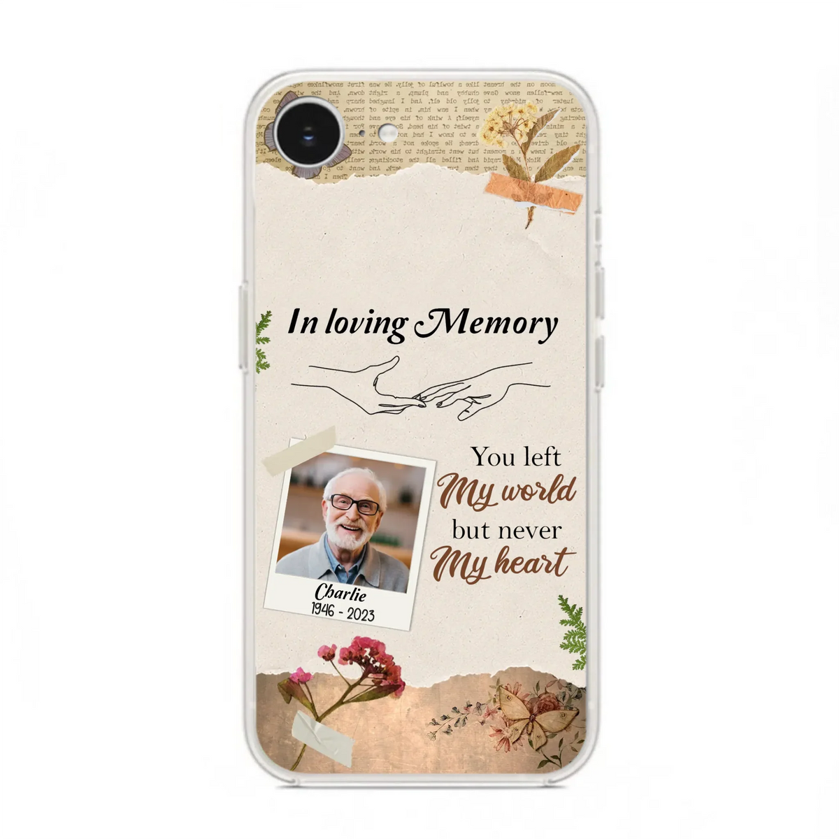 Custom Personalized Memorial Phone Case - Memorial Gift Idea For Family - Case For iPhone/Samsung - You Left My World But Never My Heart