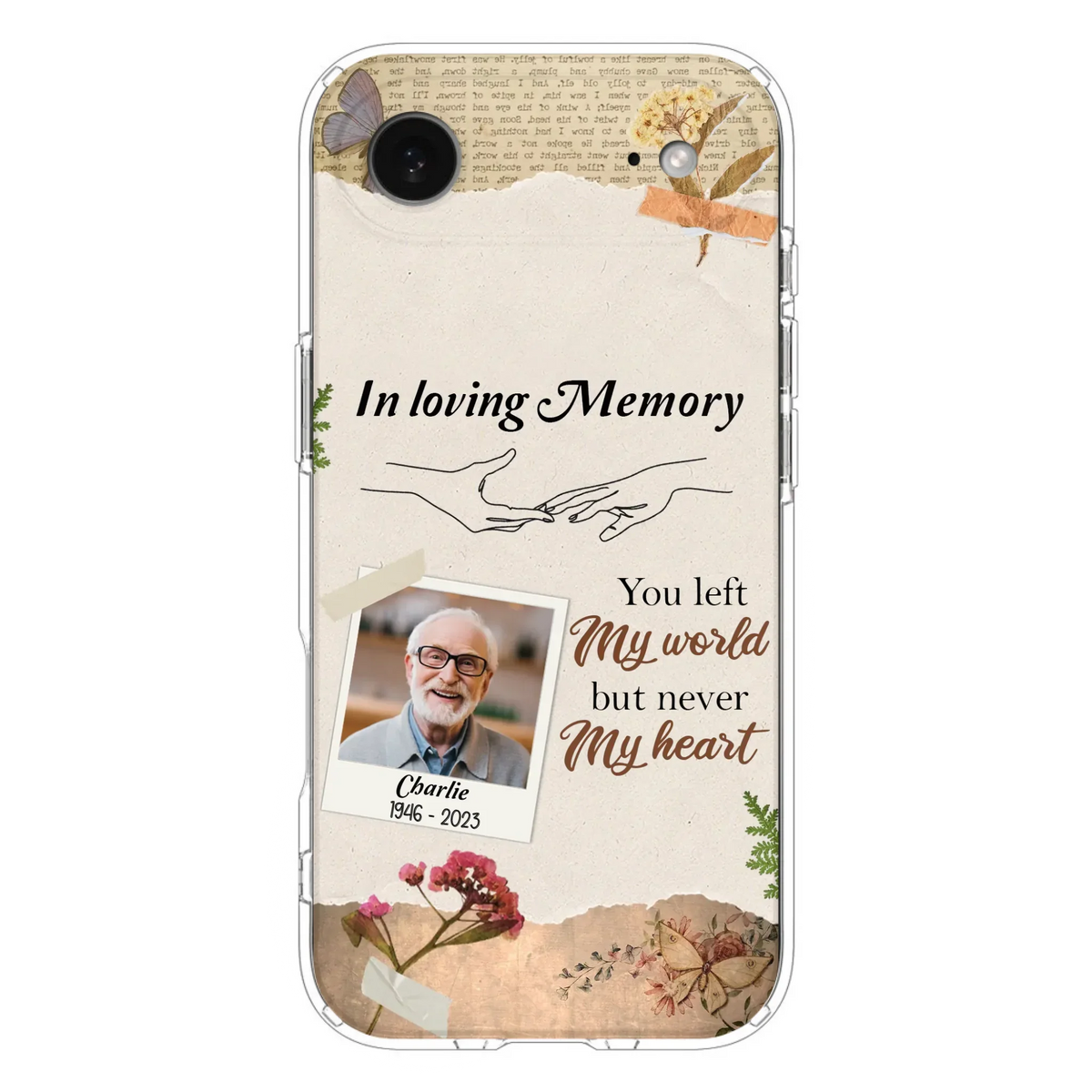 Custom Personalized Memorial Phone Case - Memorial Gift Idea For Family - Case For iPhone/Samsung - You Left My World But Never My Heart