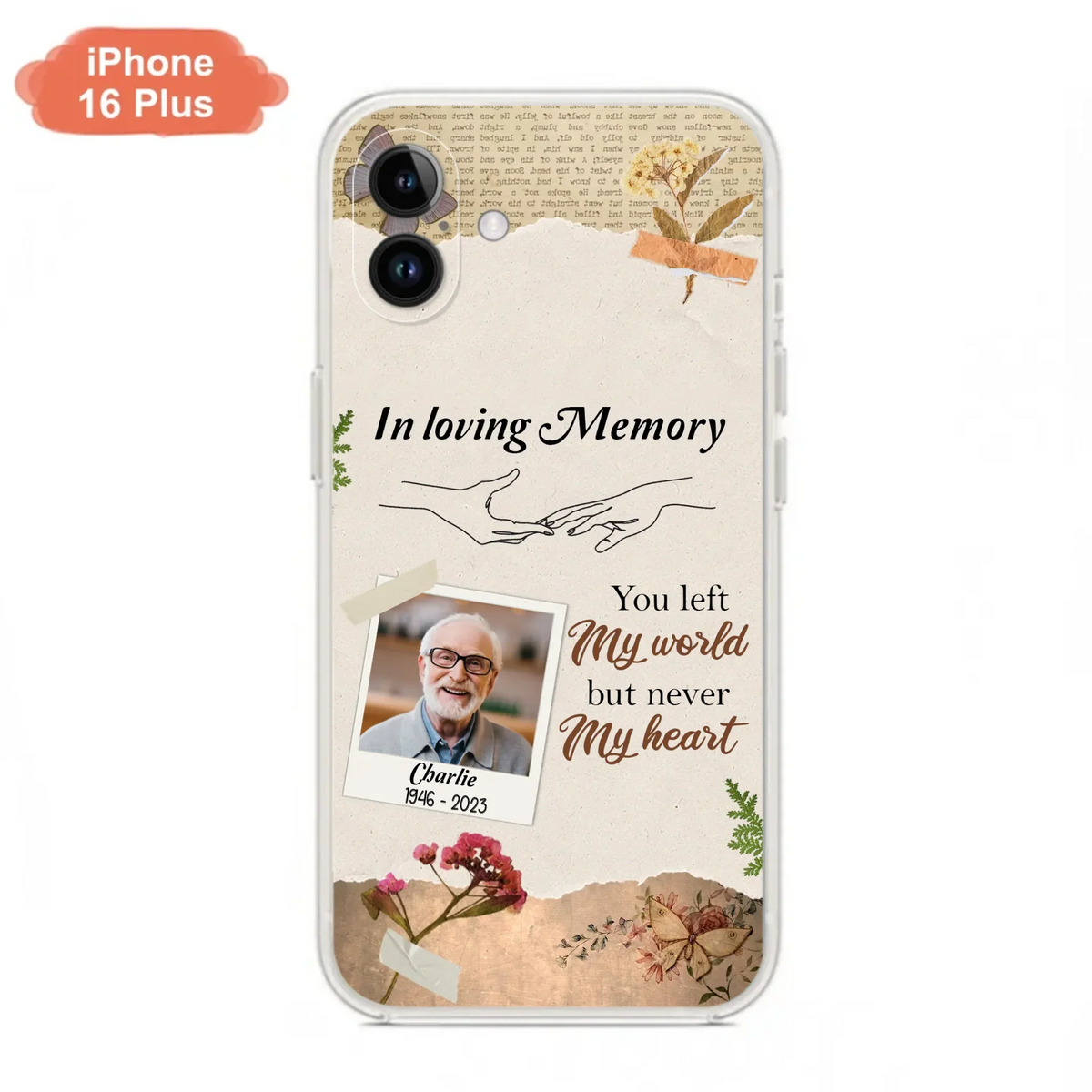 Custom Personalized Memorial Phone Case - Memorial Gift Idea For Family - Case For iPhone/Samsung - You Left My World But Never My Heart