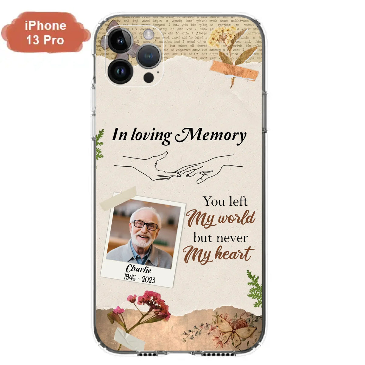 Custom Personalized Memorial Phone Case - Memorial Gift Idea For Family - Case For iPhone/Samsung - You Left My World But Never My Heart