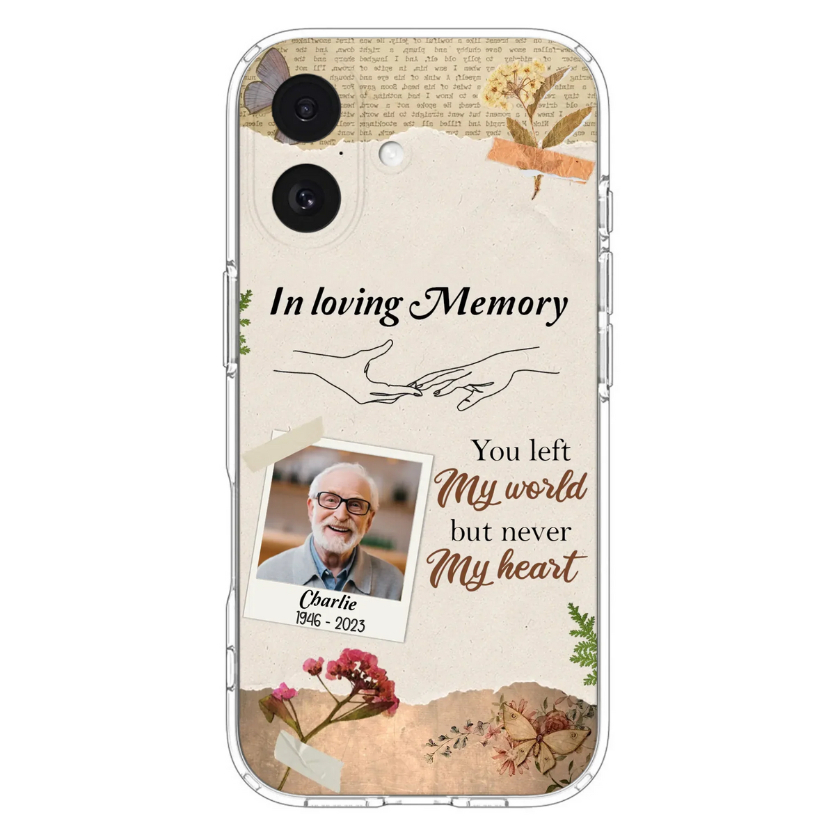 Custom Personalized Memorial Phone Case - Memorial Gift Idea For Family - Case For iPhone/Samsung - You Left My World But Never My Heart