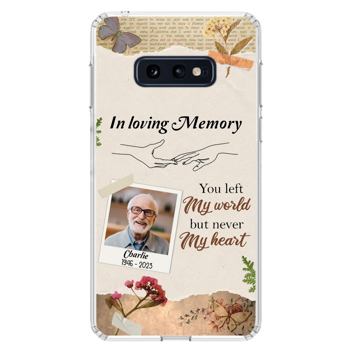 Custom Personalized Memorial Phone Case - Memorial Gift Idea For Family - Case For iPhone/Samsung - You Left My World But Never My Heart