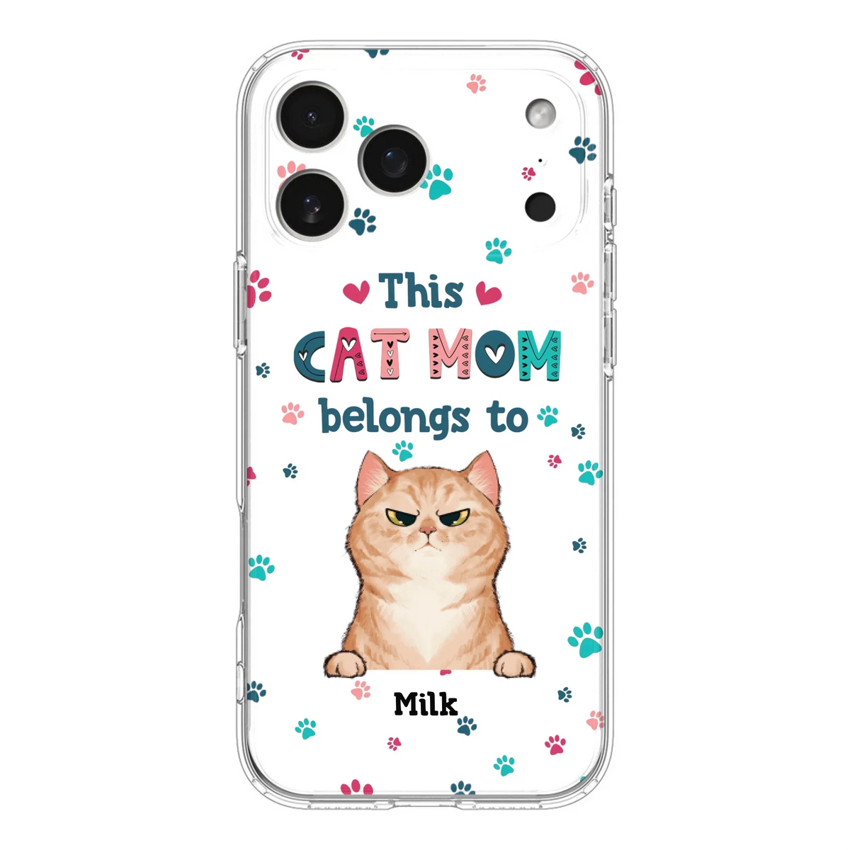 Custom Personalized Cat Phone Case For iPhone And Samsung - Gift Idea For Cat Lover - Up to 6 Cats - This Cat Mom Belongs To