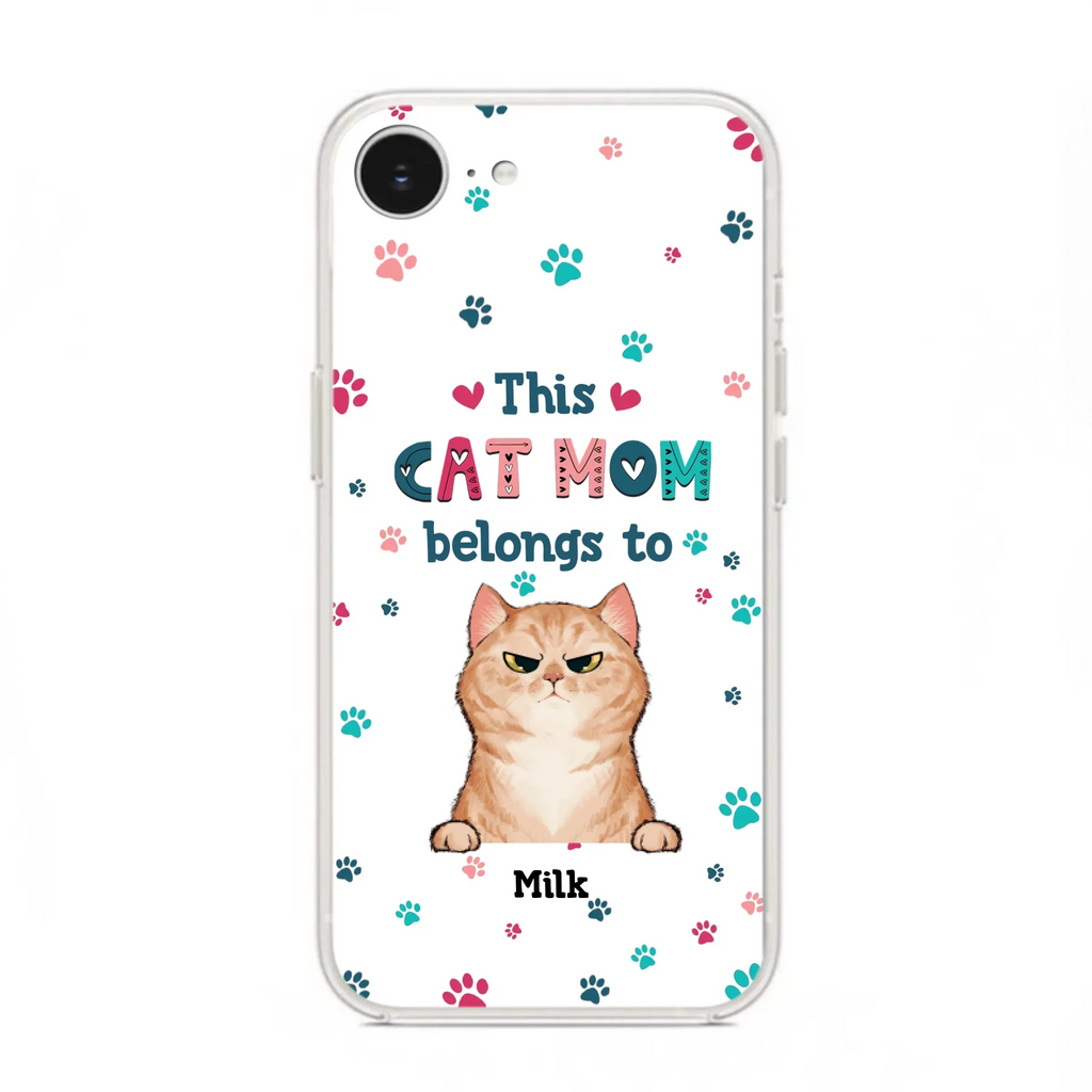 Custom Personalized Cat Phone Case For iPhone And Samsung - Gift Idea For Cat Lover - Up to 6 Cats - This Cat Mom Belongs To