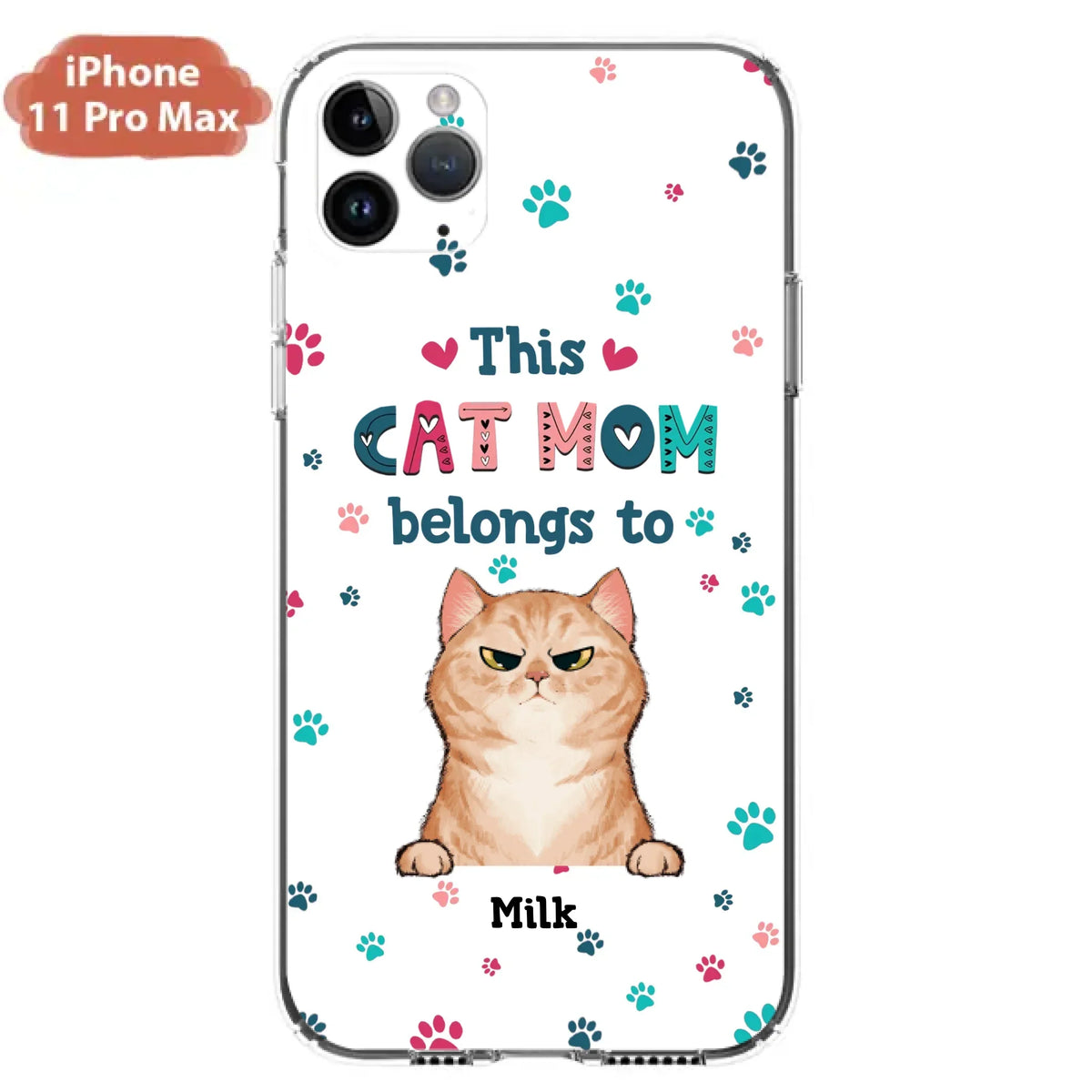 Custom Personalized Cat Phone Case For iPhone And Samsung - Gift Idea For Cat Lover - Up to 6 Cats - This Cat Mom Belongs To