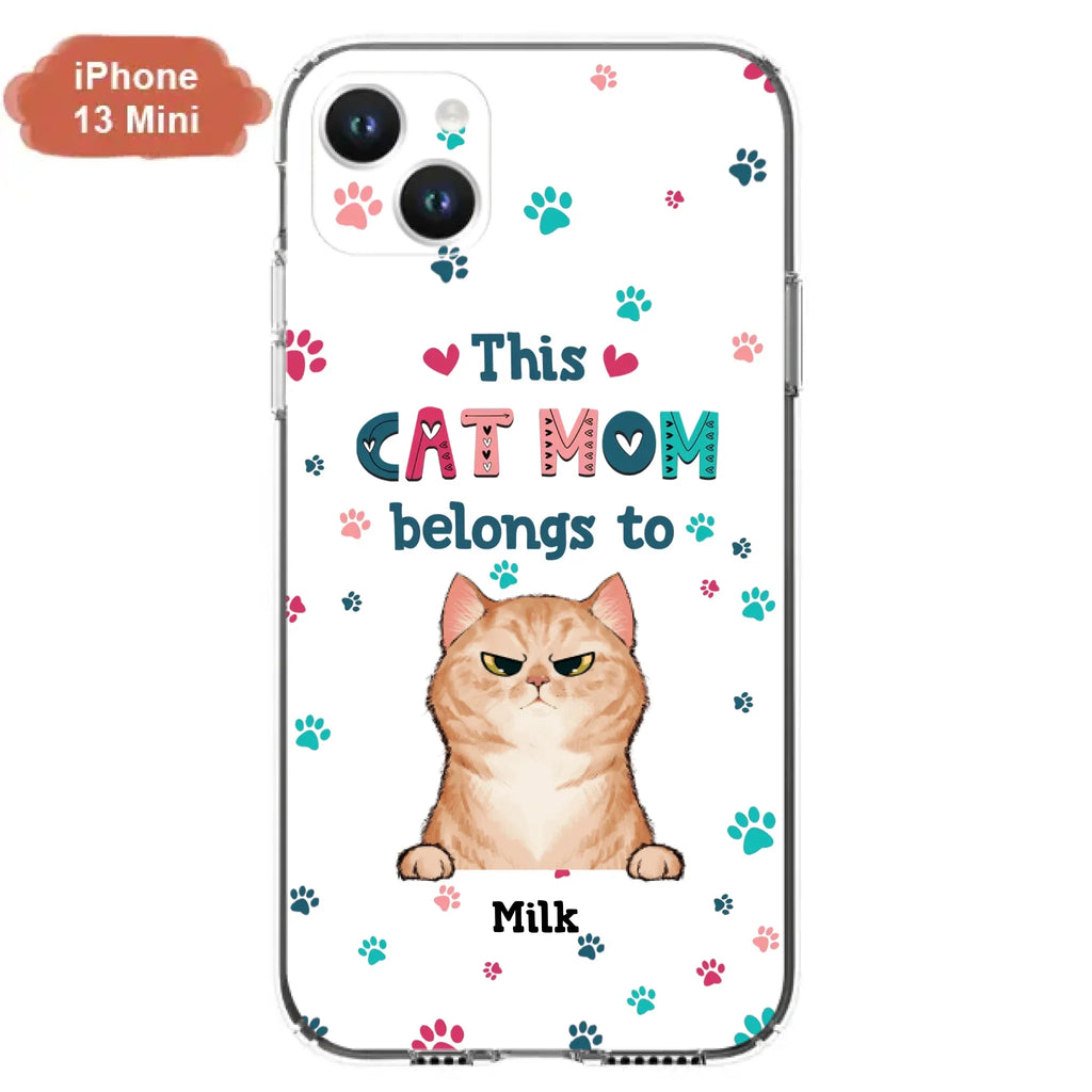 Custom Personalized Cat Phone Case For iPhone And Samsung - Gift Idea For Cat Lover - Up to 6 Cats - This Cat Mom Belongs To