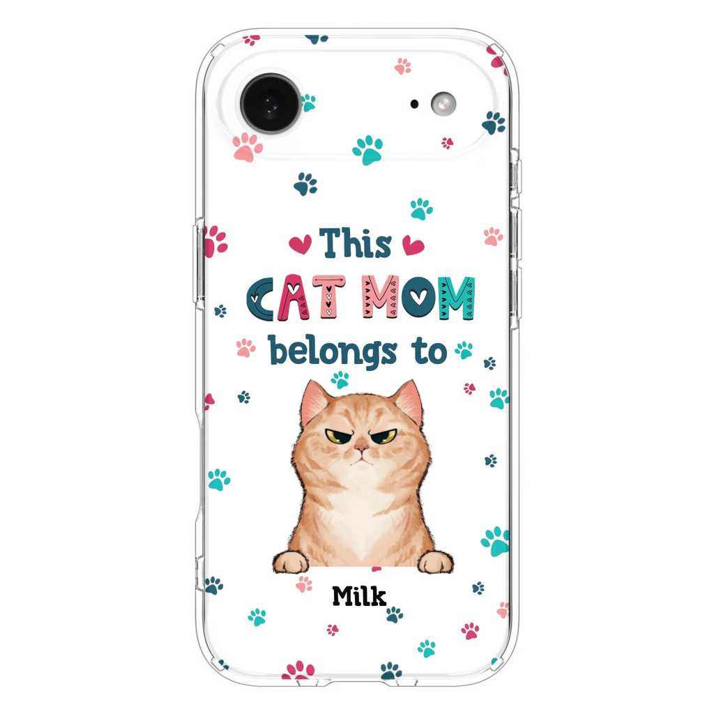 Custom Personalized Cat Phone Case For iPhone And Samsung - Gift Idea For Cat Lover - Up to 6 Cats - This Cat Mom Belongs To
