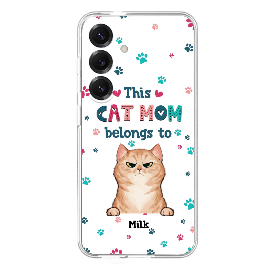 Custom Personalized Cat Phone Case For iPhone And Samsung - Gift Idea For Cat Lover - Up to 6 Cats - This Cat Mom Belongs To