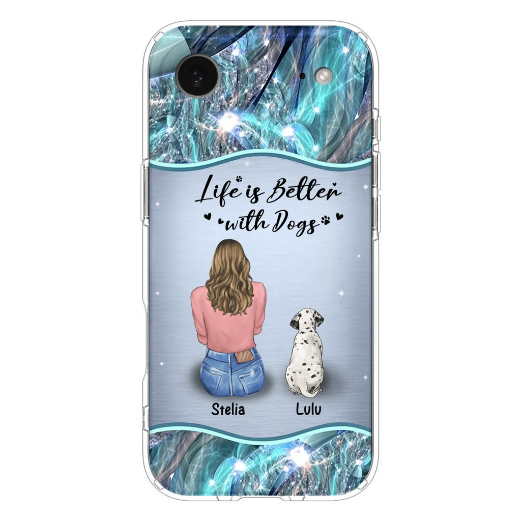 Personalized Dog Mom Phone Case - Upto 4 Dogs -Gift Idea For Dog Owners - Life Is Better With Dogs - Case For iPhone/Samsung