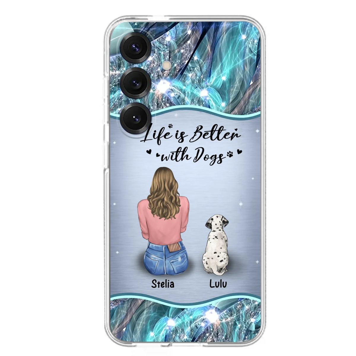Personalized Dog Mom Phone Case - Upto 4 Dogs -Gift Idea For Dog Owners - Life Is Better With Dogs - Case For iPhone/Samsung