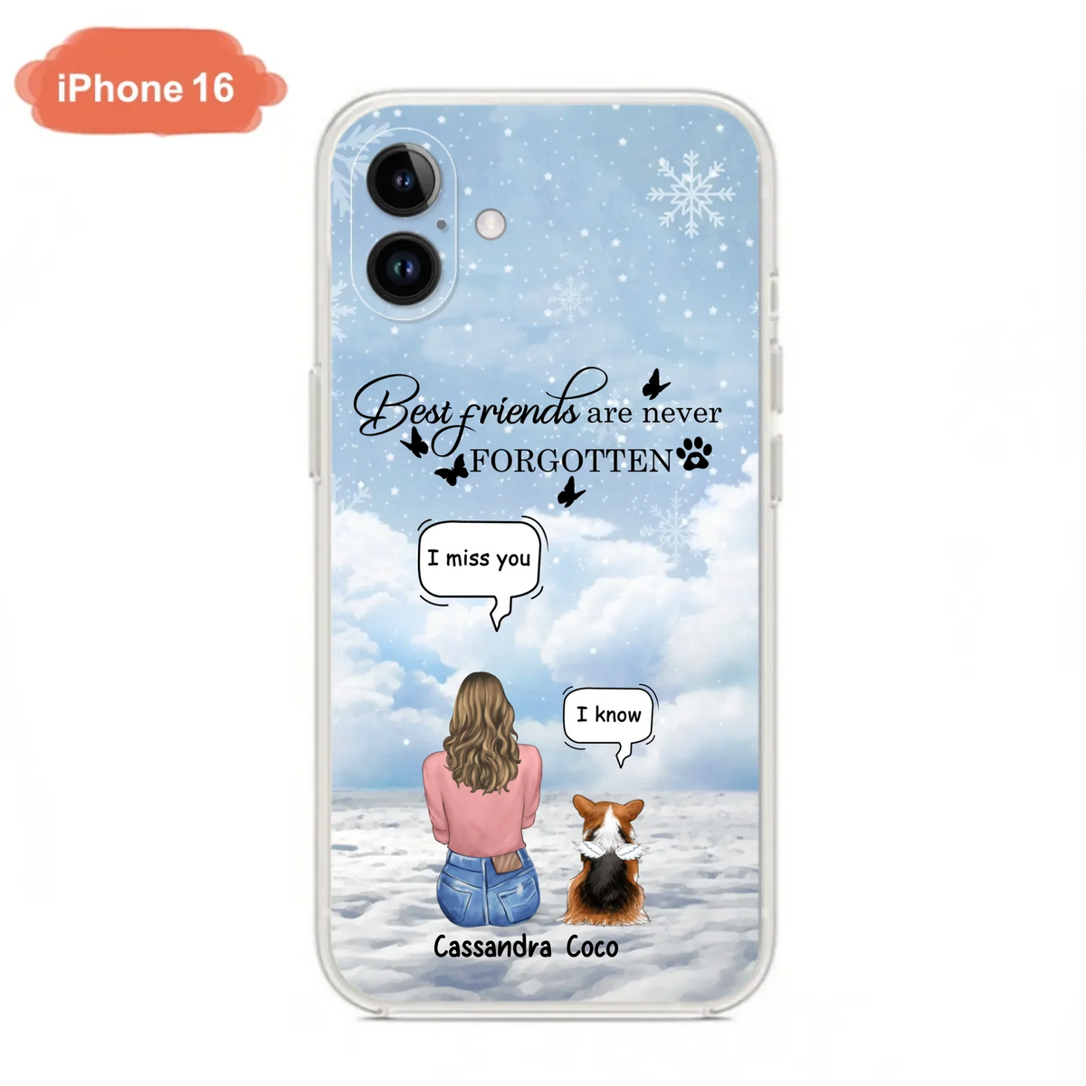 Personalized Memorial Pet Phone Case - Upto 3 Pets - Memorial Gift Idea For Dog/Cat/Rabbits Owners - I Miss You - Case For iPhone/Samsung