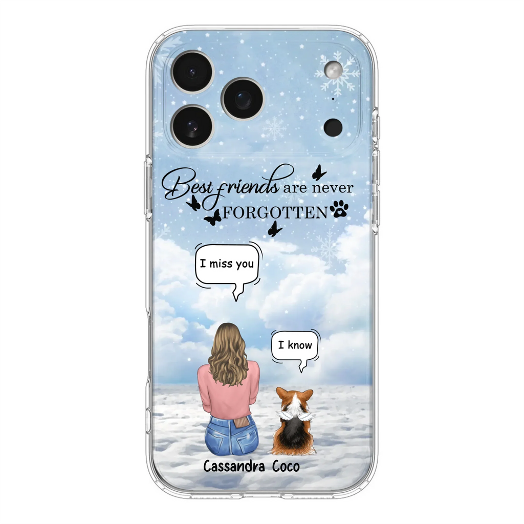 Personalized Memorial Pet Phone Case - Upto 3 Pets - Memorial Gift Idea For Dog/Cat/Rabbits Owners - I Miss You - Case For iPhone/Samsung