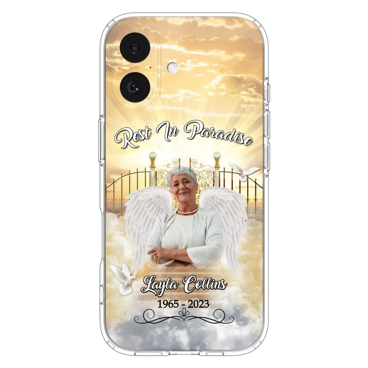 Custom Personalized Rest In Paradise Memorial Phone Case - Upload Photo - Memorial Gift Idea For Family - Case For iPhone And Samsung