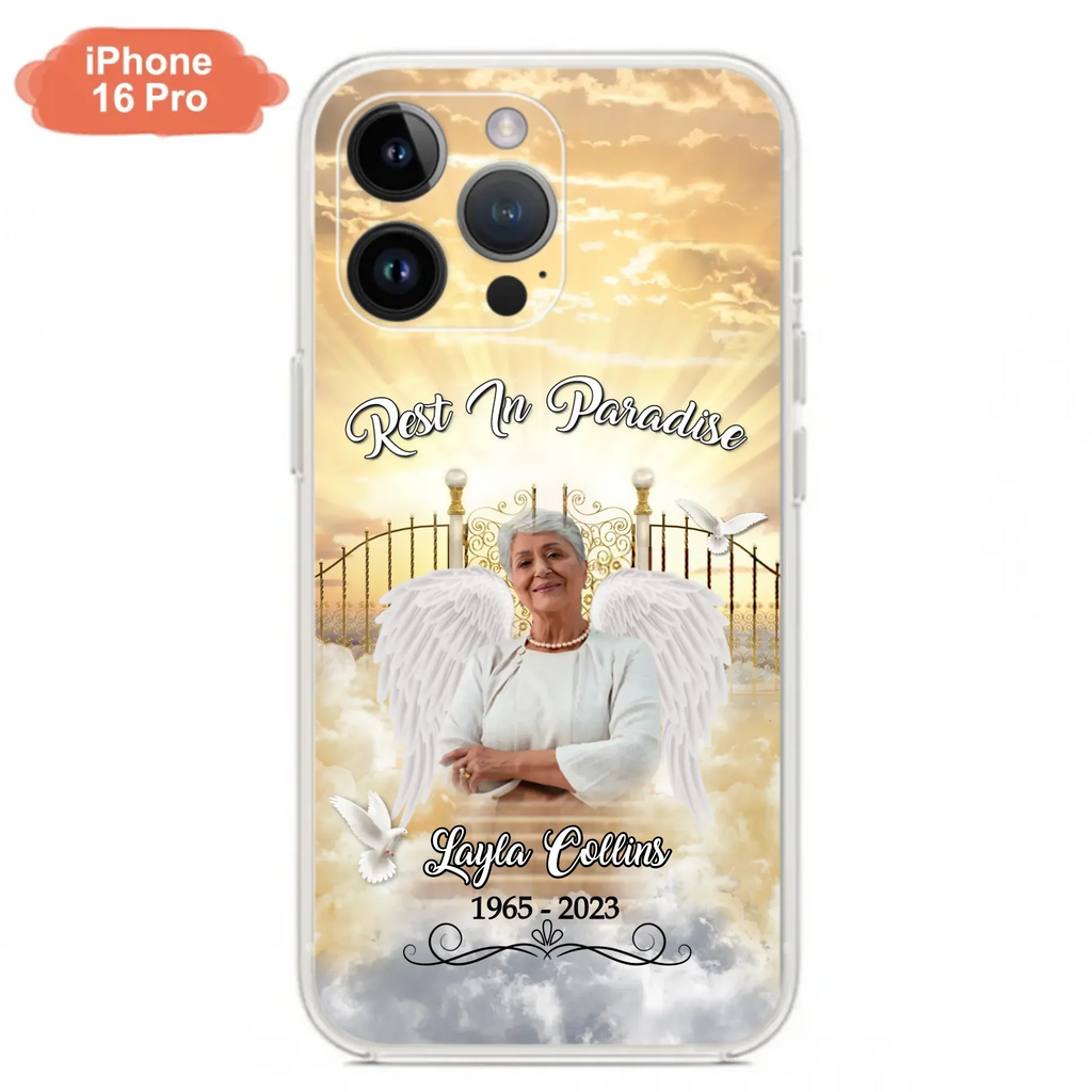 Custom Personalized Rest In Paradise Memorial Phone Case - Upload Photo - Memorial Gift Idea For Family - Case For iPhone And Samsung
