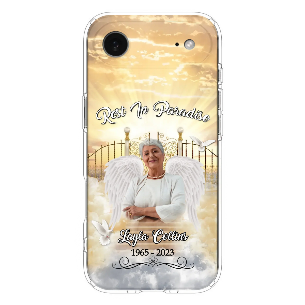 Custom Personalized Rest In Paradise Memorial Phone Case - Upload Photo - Memorial Gift Idea For Family - Case For iPhone And Samsung