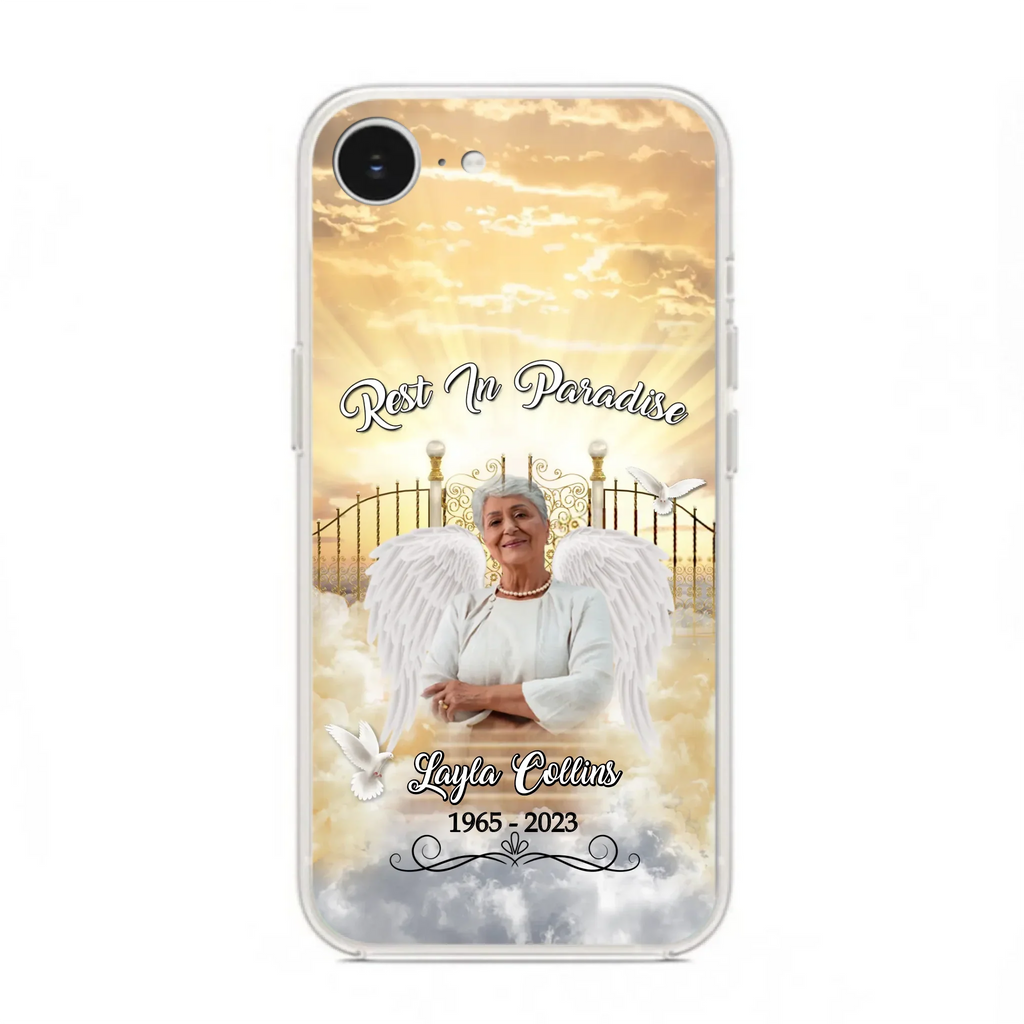 Custom Personalized Rest In Paradise Memorial Phone Case - Upload Photo - Memorial Gift Idea For Family - Case For iPhone And Samsung