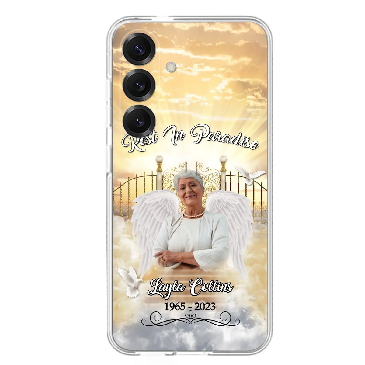 Custom Personalized Rest In Paradise Memorial Phone Case - Upload Photo - Memorial Gift Idea For Family - Case For iPhone And Samsung