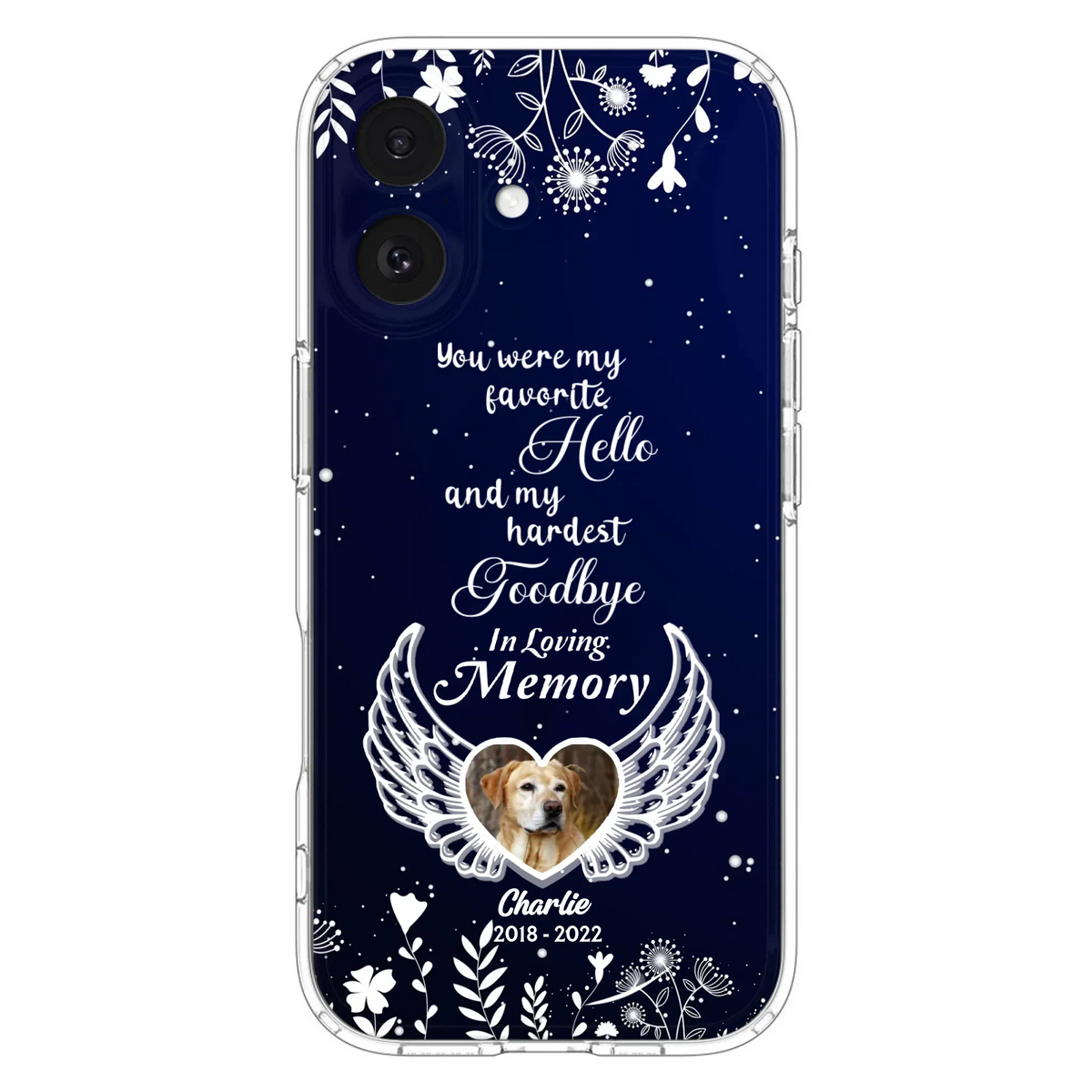 Personalized Memorial Phone Case - Memorial Gift Idea For Pet Lovers - You Were My Favorite Hello And My Hardest Goodbye - Case For iPhone/Samsung
