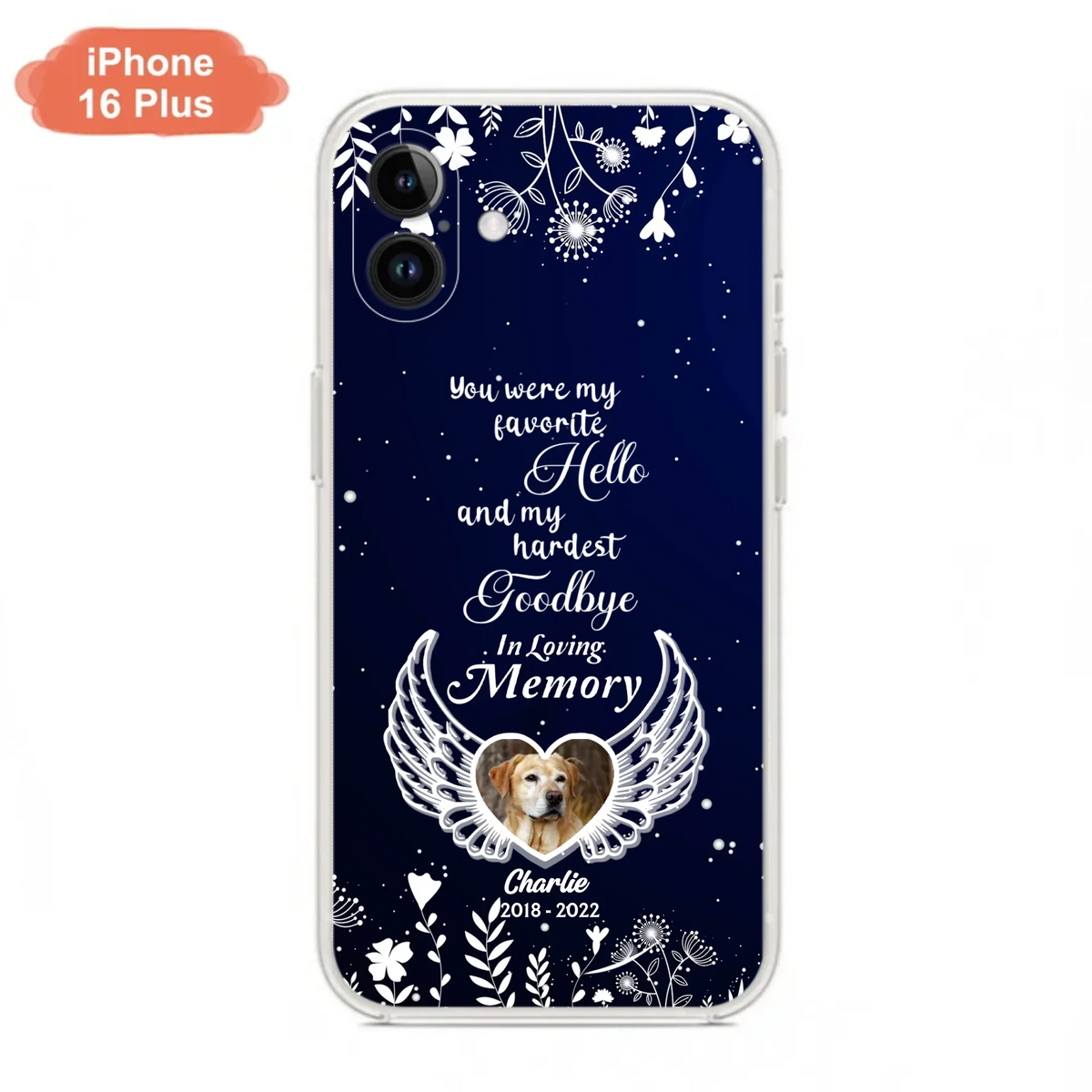 Personalized Memorial Phone Case - Memorial Gift Idea For Pet Lovers - You Were My Favorite Hello And My Hardest Goodbye - Case For iPhone/Samsung